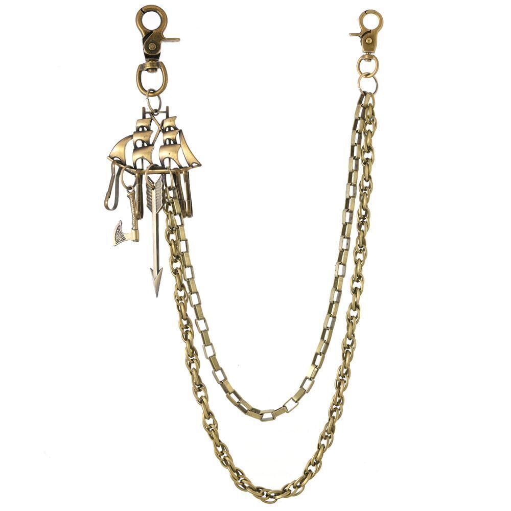2358 Double Layer Pants Keychain Axe & Arrow Charms 26.4" Waist Clothing